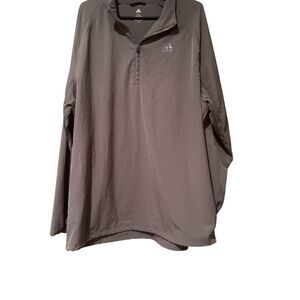 Adidas Charcoal Pullover Jacket Three Stripe Size 2X Men’s Grey Vented Back